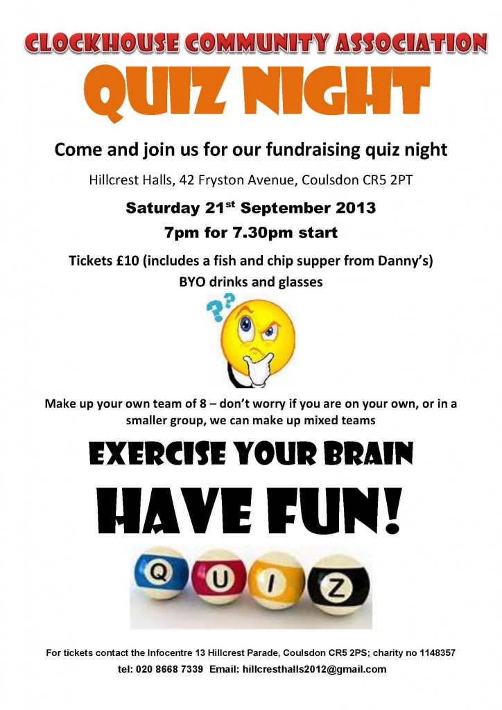 Clockhouse Quiz Night flyer v1